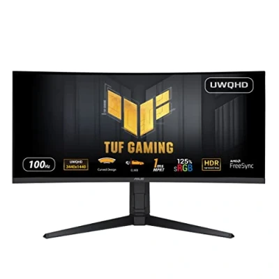 Immagine di Asus VG34VQEL1A TUF Gaming Monitor da gioco ERP F (A G) 86.4 cm (34 pollici) 3440 x 1440 Pixel 21:9 1 ms HDMI ™, DisplayPort, USB 3.2 (Gen 1x1), A, Presa