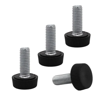 Immagine di SKIR&#039;CO 4 piedini di livellamento per mobili, M8 x 20 mm, gambe rotonde regolabili, diametro piedino livellatore filettatura