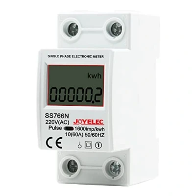 Immagine di JOYELEC SS766N Contatore Energia Elettrica，Misuratore Consumo Elettrico，Contatore di Corrente con GuidaDIN Schermo LCD,230V AC 10 (60) A 50/60Hz Mostra solo kwh, nessuna retroilluminazione