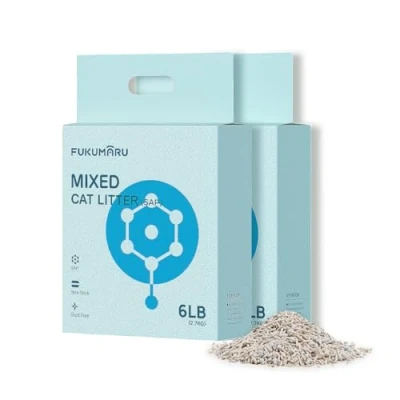 Immagine di FUKUMARU Lettiera Gatto Tofu, 5.4 kg (2x2.7kg) per Gatti Super Assorbente e Biodegradabile si Getta nel WC,Sabbia Antiodore di Lunga Durata Agglomerante,A Basso Residuo.