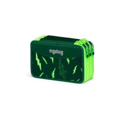 Immagine di ergobag Astuccio maxi set da 40 pezzi, matite colorate e pennarelli Lyra, scomparto per monete, righello, forbici Beartastic Verde