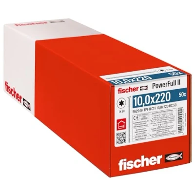 Immagine di Fischer FPF II CTF 10,0 x 220 BC 50 562949 Vite da legno 10 mm TX Acciaio galvanizzato zinco pz.