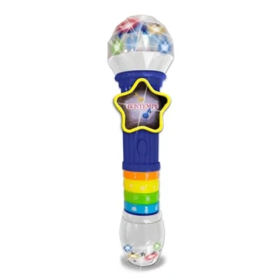 Immagine di Bontempi GlowWave Mic Microfono Wireless con Effetti Luminosi e Sonori per Performance Magiche, 265x70x70 mm, Multicolore, 41 3020