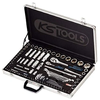 Immagine di KS Tools, Chiave a bussola + esagonale, Set di prese 1/4&quot; 1/2&quot; CHROMEplus, 102 pezzi, trazione laterale