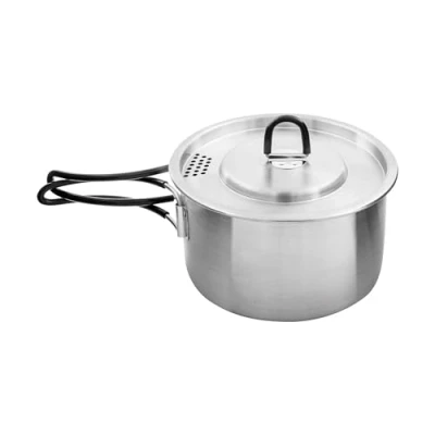 Immagine di Tatonka Kettle II 1.0 L Pentola per esterni in acciaio inox con scala volumetrica e coperchio funzione filtro 1 litro Ø 14,5 x 8,5 cm