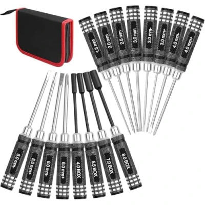 Immagine di Set di utensili per cacciavite esagonale RC: 16 cacciaviti Kit 4 esagonali 8 pezzi strumenti riparazione chiavi a dado elicottero RC FPV Drone Aereo auto