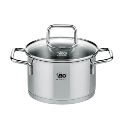 Immagine di Elo 7241426 Pentola in acciaio inox, con coperchio vetro, 1,2L, adatta a tutti i tipi di luci, 14 x 9,5 cm