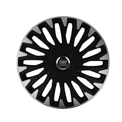 Immagine di OMP SPEED SET 4 COPRICERCHI MOD. STINGER NERO/ARGENTO 16 POLLICI