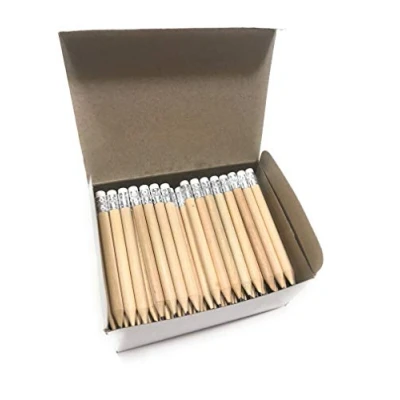 Immagine di 100 mini matite corte con gomma per cancellare