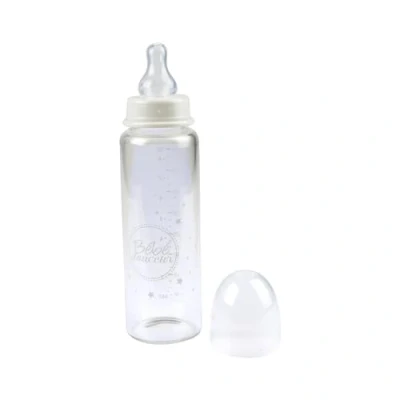 Immagine di Bébé Douceur, Biberon Collo Stretto Vetro con Tettarella Flusso Variabile Silicone 240Ml Essen&#039;Ciel