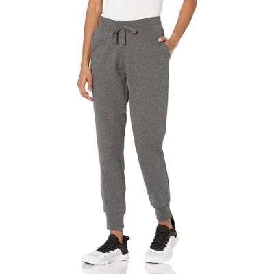 Immagine di Amazon Essentials Pantaloni da Jogging in Pile con Risvolto (Disponibili Taglie Forti) Donna, Carbone Puntinato, 4XL Plus