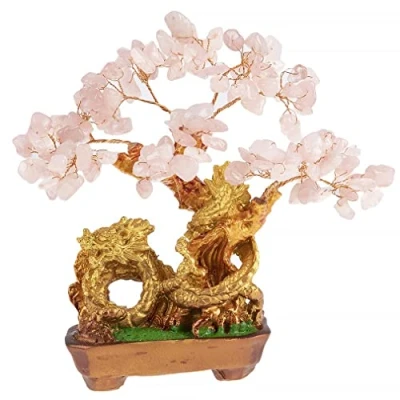 Immagine di Lachineuse Albero Drago Feng Shui in Quarzo Rosa