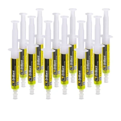 Immagine di Errecom Brilliant, Tracciante Fluorescente UV per individuare Perdite di Gas Refrigerante negli Impianti Climatizzazione e Refrigerazione, 12 siringhe da 7,5 mL (adattatori non inclusi)