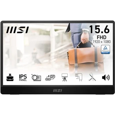 Immagine di MSI PRO MP161 E2U Monitor portatile FHD 15,6&quot; Pannello IPS (1920 x 1080), 60Hz, Schermo aEye Friendly (PC, Laptop, Mobile) Mini HDMI™ 2.0b (FHD@60Hz), 2 USB Type C