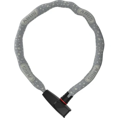 Immagine di ABUS Lucchetto a Catena 6806K per bicicletta leggero in acciaio temprato con tubo tessuto alla moda quadrata livello di sicurezza 6 Grigio motivo stella