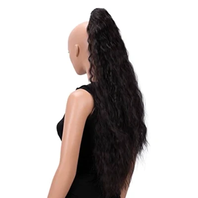Immagine di CAISHA 70 Extra Lungo Voluminoso Ondulato Coda Di Cavallo Parrucchino Fibre Sintetiche Resistenti Al Calore Con Clip A Farfalla Marrone Scuro H706