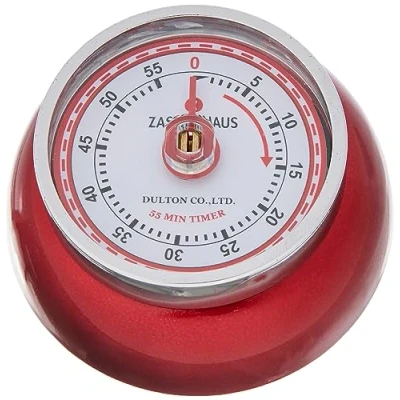 Immagine di Zassenhaus 071849 Timer da cucina in metallo, colore: Rosso metallizzato