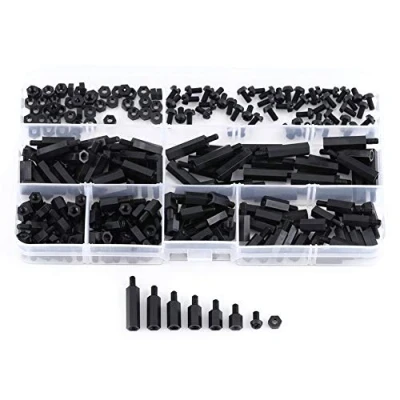 Immagine di 250pcs Kit Assortito di Distanziatori Esagonali in Nylon Nero, M2, M3, con Viti e Dadi, da Maschio a Femmina (M3 A)