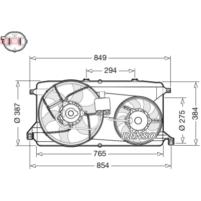 Immagine di DENSO DER10009 Ventola Radiatore 12 FORD: Transit Mk6 Camion pianale/Telaio