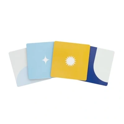 Immagine di Kokonote: Set Sottobicchieri Akalia 4 quadrati con stampa decorativa, 10x10 cm, Sottotazza retro in sughero e resistente al calore Collection