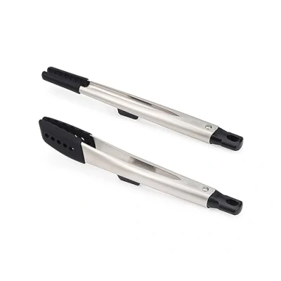 Immagine di Joseph Elevate Fusion 2 Pinze da Cucina e Chef, per Spaghetti, Barbecue, Accessori in Silicone senza BPA, Antiaderente, Resistente al Calore, Manico Acciaio Inox, Poggia Utensili Integrato