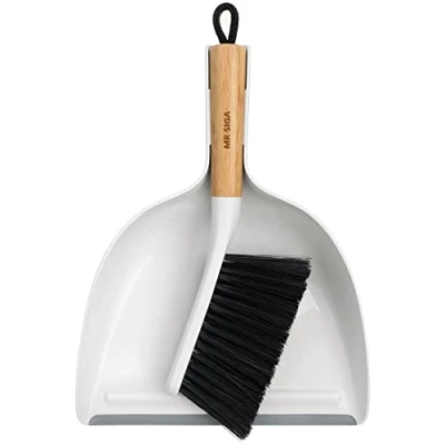 Immagine di MR.SIGA set di paletta e spazzola, combinazione spazzola per la pulizia portatile con manico in bambù, 1