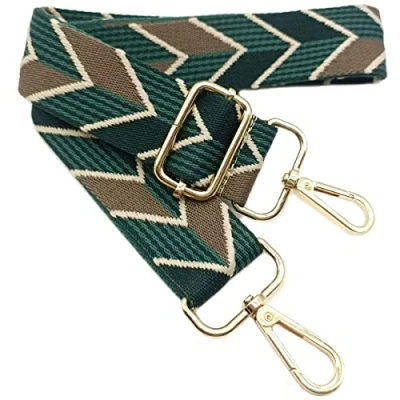 Immagine di Tracolla Colorate per Borse Donna Cinghia della Borsa Larga Verde, Regolabile con Gold Moschettone, Durevole Crossbody Borsa, Borsetta, DIY Spalla Accessori Ragazze, 206