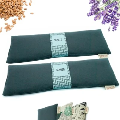 Immagine di 2 (pcs) Cuscino Termico Cervicale (42x12 cm) Riscaldante Scalda Collo Cervicali Scaldino con Semi di Grano e Lavanda