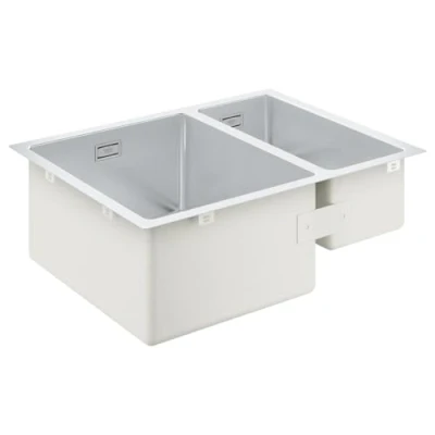 Immagine di GROHE K700U 1 vasca e mezzo Lavello da cucina sottotop, sopratop o filotop include: piletta automatica, sifone, set di installazione Acciaio inox 31577SD1