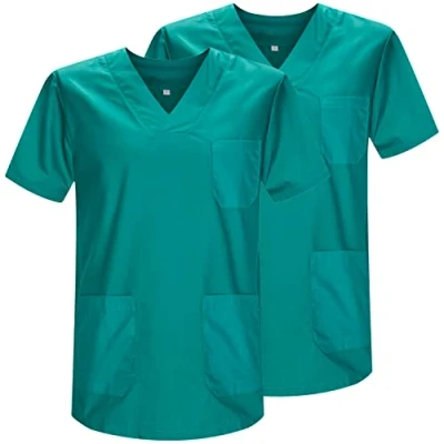 Immagine di MISEMIYA Confezione 2 Pz Sanitari CASACA Unisex Divise SANITARIE MEDICHE RIF. 817 * Large, Verde 21