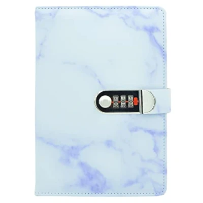 Immagine di NectaRoy PU Pelle Diario Taccuino Progettista Organizzatore con Serratura a Combinazione, Fashion Segreto Password Combinazione Bloccare, Portapenne, Taglia 200x136mm