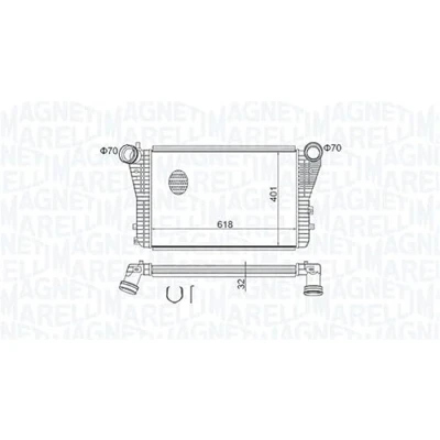 Immagine di MAGNETI MARELLI 351319204030 Intercooler VOLKSWAGEN: Golf 6, Passat B6 Variant, 5, AUDI: A3 Sportback, Hatchback, TT Coupe