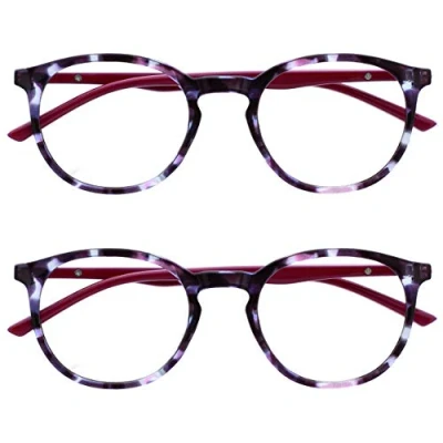 Immagine di Opulize Met 2 Pacco Blocco Luce Blu Occhiali Da Lettura Computer Gioco Porpora Rosso Ciliegia Uomo Donna BB60 5 +1,50