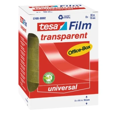 Immagine di tesa OFFICE BOX 57406 00002 01 Nastro adesivo tesafilm Trasparente (L x L) 66 m 19 mm 8 pz.