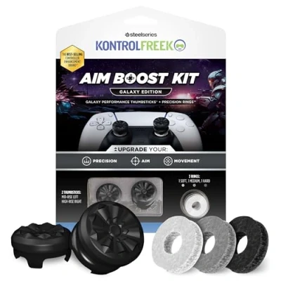 Immagine di KontrolFreek Kit Aim Boost per controller Playstation 5 (PS5) e 4 (PS4), include levette anelli di precisione, Black Galaxy Edition