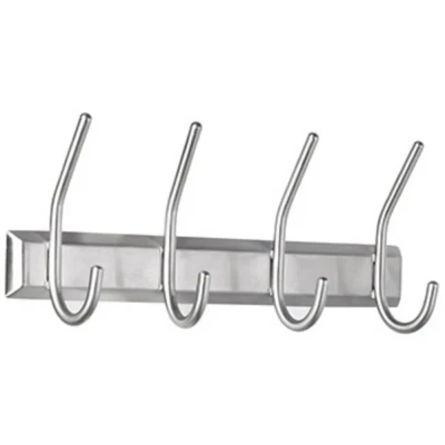 Immagine di ALCO Apppendiabiti lineare da parete 2841 130 x 70 315 mm (B H T) 4 Numero di ganci: (L A P) Acciaio inox Argento 1 pz.