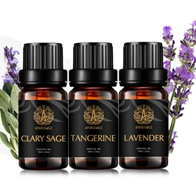 Immagine di Aromaterapia salvia sclarea Olio essenziale Set per diffusore, 3X10ml 100% Pure lavanda Oil Kit for umidificatore sclarea,lavanda, mandarino Oli Set, Tangerine