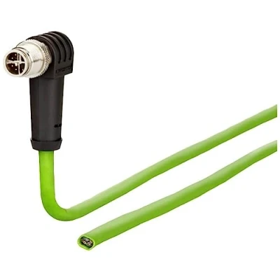 Immagine di Metz Connect 142M2XC0010 M12 cavo di rete, patch CAT 6A S/FTP 1.00 m Verde guaina in PUR, resistente agli acidi, allozono, ai raggi