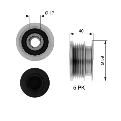 Immagine di GATES OAP7074 Puleggia Alternatore 40 BOOST DN CVT Belt OPEL: Corsa D Hatchback, Zafira B, Meriva A