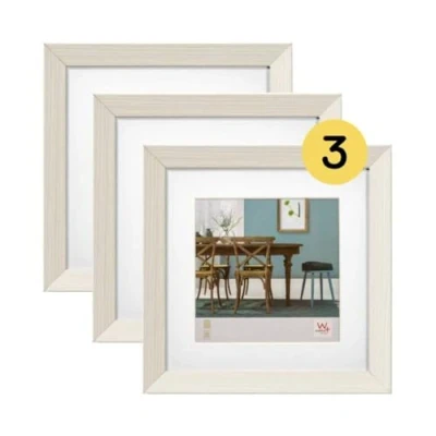 Immagine di Walther Design Fiorito EF220W3, Cornice in Legno con Passepartout, Confezione da 3 Pezzi, 20 x cm, Bianco
