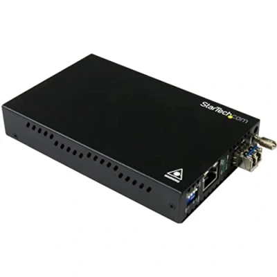 Immagine di StarTech.com ET91000SM10 Convertitore Multimediale Gigabit Ethernet Rame a Fibra, SM/LC, Media, GbE, 10 km