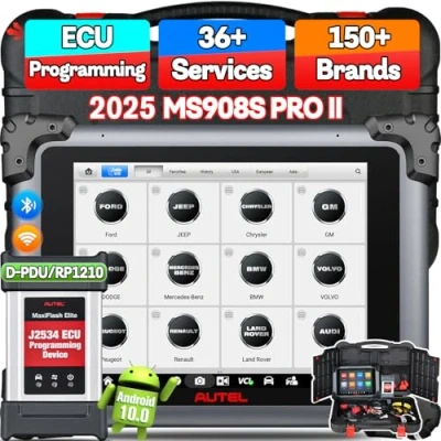 Immagine di Autel MaxiSYS MS908 Pro II: 2025 OBD2 Auto Diagnostica, Diagnosi con Programmazione J2534, Aggiornamento da MK908P II, Codifica ECU, Bidirezionale, 36+ Servizi per 150+ Marche, OS10