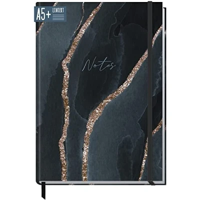 Immagine di Trendstuff by Häfft taccuino formato A5+ (grigio ardesia), fogli bianchi, con elastico, 156 pagine, utilizzabile come blocco per schizzi, diario, appunti, sostenibile e a emissioni zero