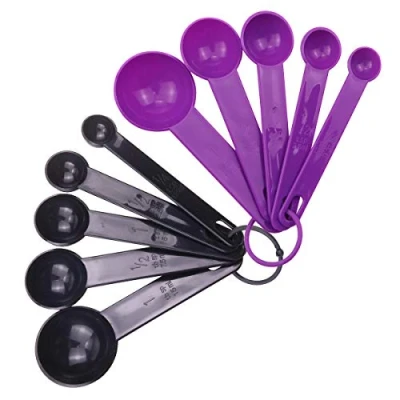 Immagine di Zhongtou Set di 10 Misurini Cucchiaio Dosatore in Plastica Cottura e Cucchiai Dosatori Senza BPA Utensili Cucina per Misurare Ingredienti Secchi Solidi Liquidi