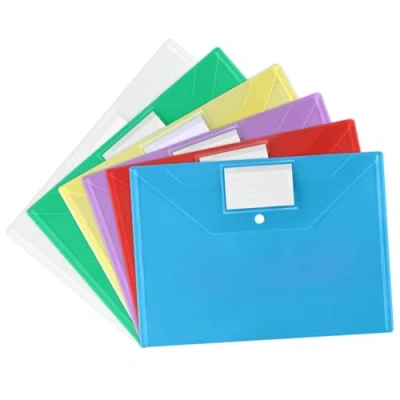 Immagine di Vicloon Cartelle Portafogli in Plastica, 6Pcs Portadocumenti Plastica A4 con Bottone a pRessione
