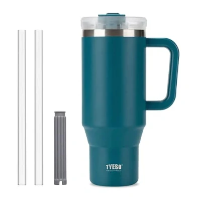 Immagine di Klaraber Bicchiere con cannuccia e coperchio, tazza da viaggio isolata cannuccia, caffè freddo in acciaio inox a doppia parete, prova di perdite, grande