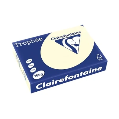 Immagine di Clairefontaine Trophée 1101C 250 Fogli di Carta Colorata Formato A4, 160 g per m2, Colore Avorio