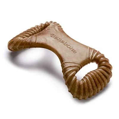 Immagine di Benebone Giocattolo da masticare dentale per masticatori aggressivi, a lunga durata, realizzato negli Stati Uniti, medio, vero sapore di pancetta