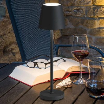 Immagine di LCD Lampada da tavolo LED 5099, batteria ricaricabile IP54 dimmerabile grafite
