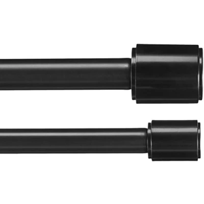 Immagine di Amazon Basics Bastone da tenda doppio 2,54 cm con terminali decorativi a forma di tappo, 183 366 , Nero